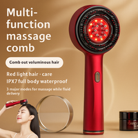 Electric Massage Comb Home Scalp Drain Comb Red Light Anti-slip Hair Care Multi-functional Massage Comb